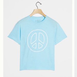 Anthropologie Peace Sign Cropped Graphic Tee ✨NWT